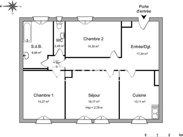 Location Appartement 3 pièces 90.68 m² - 80 ROUTE DE L'HOPITAL Strasbourg 67100