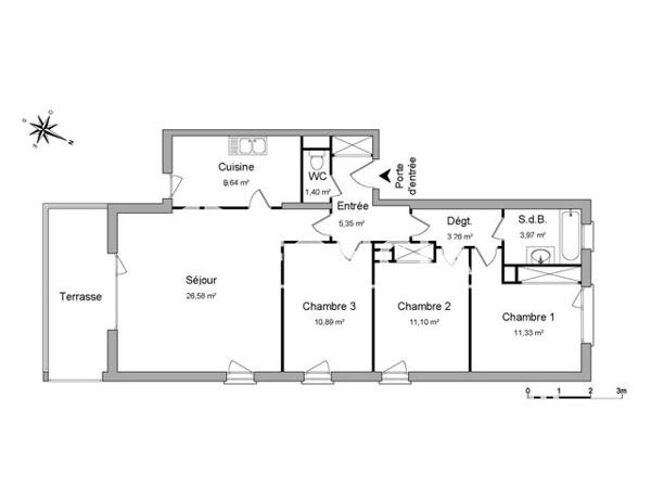 Location Appartement 4 pièces 82.5 m² - 31 RUE DE MODENHEIM Riedisheim 68400