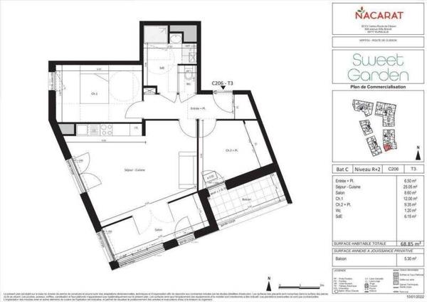 Appartement 3 pièces - 44120 Vertou