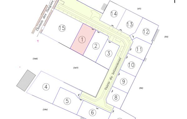 Terrain à bâtir viabilisé 430 m2 à Salles