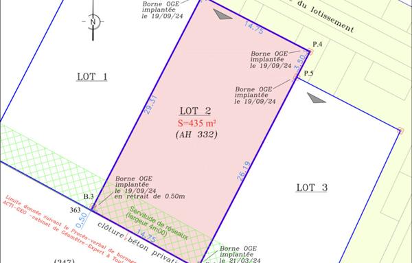 Terrain à bâtir viabilisé 435 m2 Salles