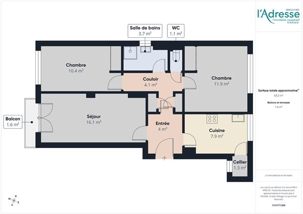 Appartement Alfortville 3 pièce(s) 64 m2