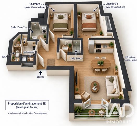 Appartement à vendre 3 pièces 37 m² Lyon 6