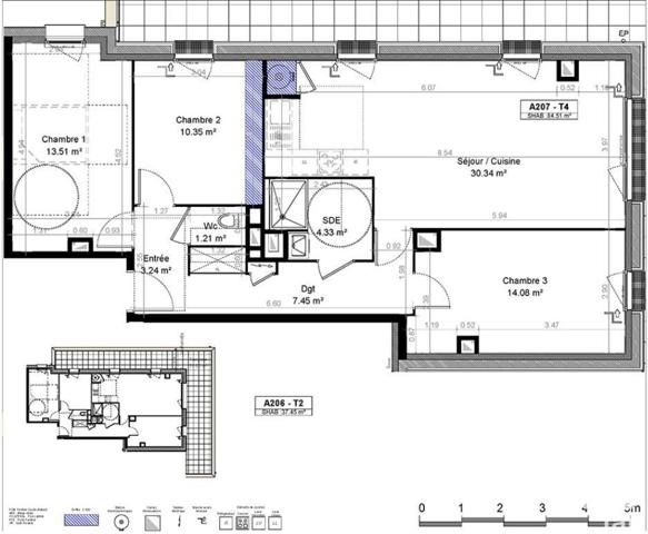 Appartement 4 pièces de 84 m² à Carpiquet (14650)