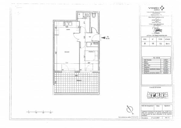 Appartement · Location Montpellier (34080) 2 pièces · 42m²