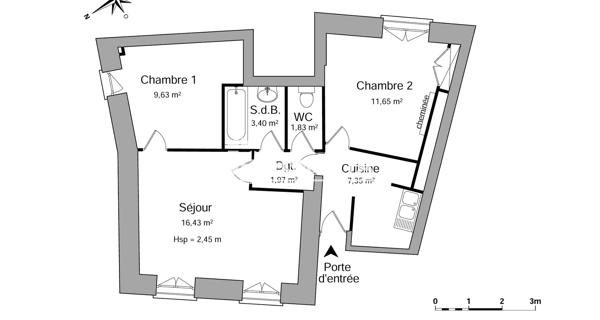 Location Appartement 3 pièces 52.26 m² - Vienne 38200