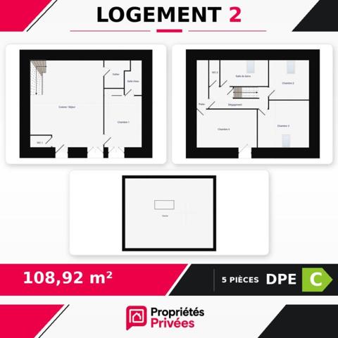 CANCALE 35260 -CORPS DE FERME COMPOSÉ DE 5 LOGEMENTS  400 M2 HABITABLE AU TOTAL