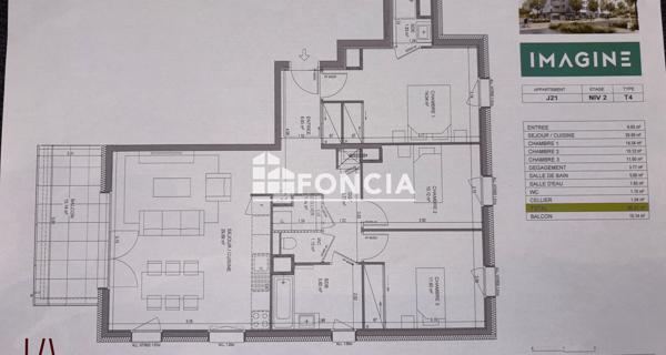 À vendre Appartement 4 pièces 87.6 m² - Bons-en-chablais 74890