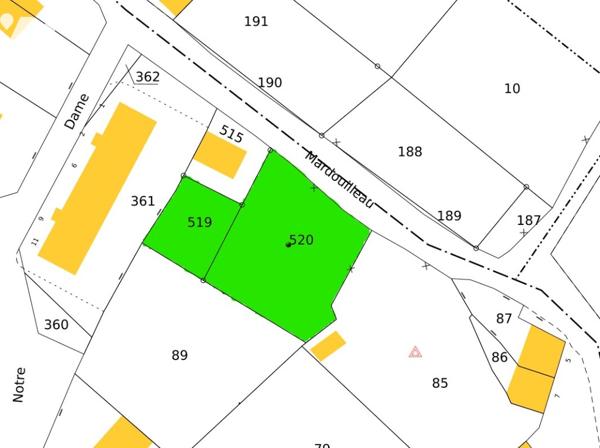 Un lot de 2 terrains en nature de verger, en zone UA (Zone urbanisée) à VIREUX-WALLERAND