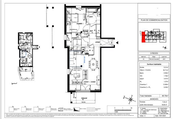 Appartement de type 3 avec terrasse et jardin à vendre sur Pornic