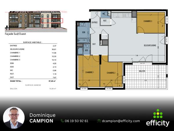 Appartement
         4 pièces
        - 87 m² 354 000 € *