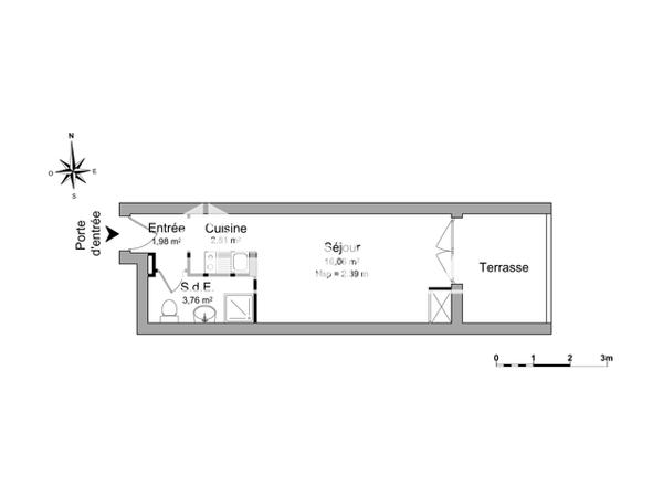 Location Studio 24.31 m² - 26 AVENUE MARECHAL KOENIG Perpignan 66000
