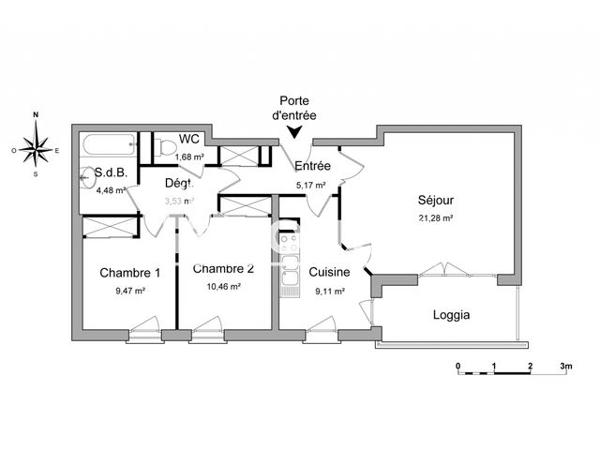 Location Appartement 3 pièces 65.18 m² - RUE LAMARTINE Bourg En Bresse 01000