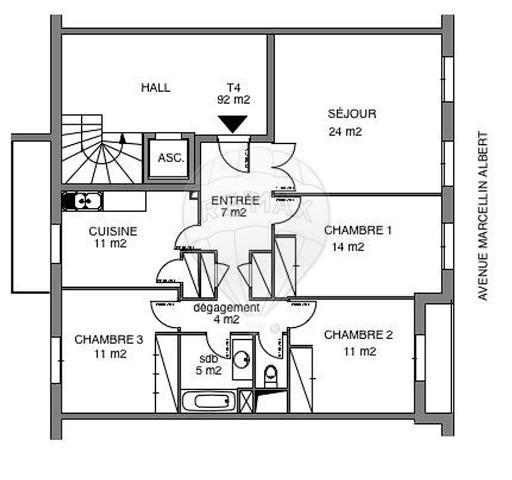 Appartement 3 chambre(s) à vendre - Perpignan, Pyrénées-Orientales - 66