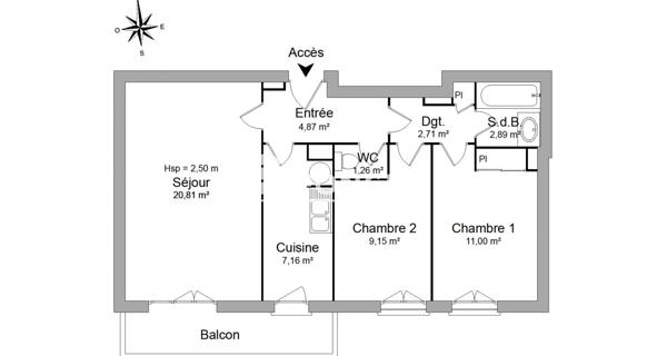 Location Appartement 3 pièces 59.85 m² - La Plaine St Denis 93210