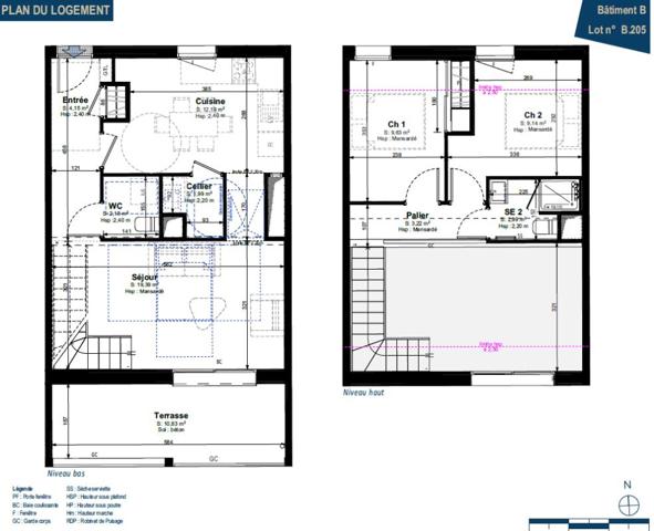Appartement  La Rochelle 2 chambres 64.88 m2 avec terrasse  et parking