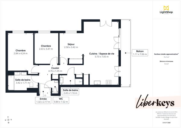 T4 - 75 m² carrez - Village dans la ville - 30 mn de toutes vos destinations
