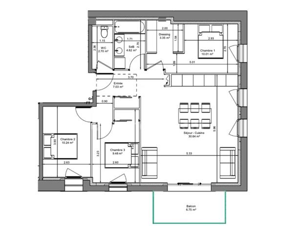 Appartement 4 pièces - 78,06 m2