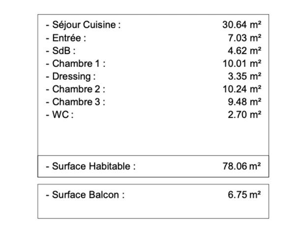 Appartement 4 pièces - 78,06 m2