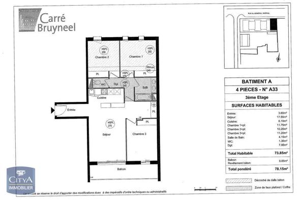 Appartement à louer 4 pièces 78.15m² Roubaix (59100)