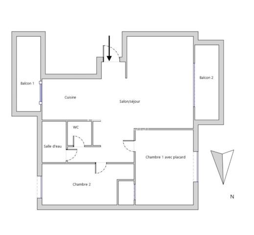 2 chambres et balcons au coeur de La Garde