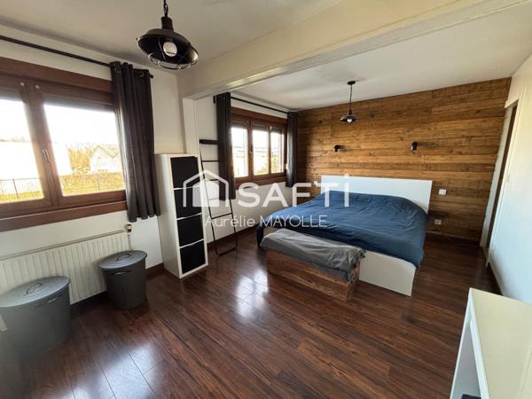 Maison individuelle en semi plain pied de 107m2, 3 chambres, jardin, sous sol complet