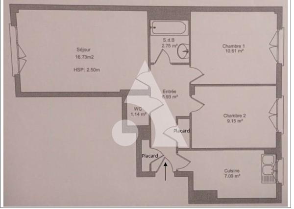 Appartement 3 pièces 54.4 m2