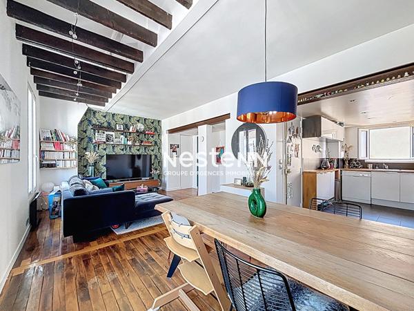 ISSY LES MOULINEAUX - QUARTIER LA FERME - Vente d'un appartement 3 pièces en duplex traversant en dernier étage