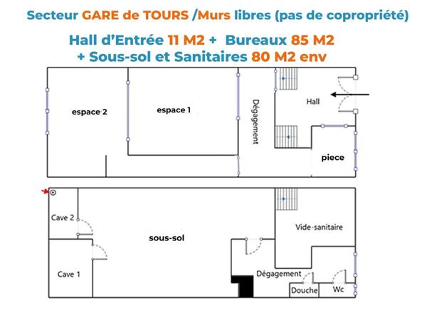 Local d’activité à vendre 176 m² Tours