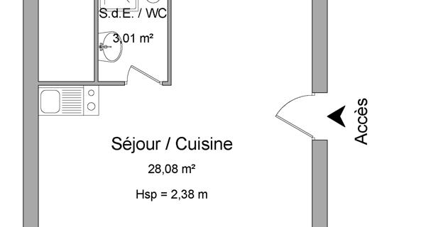 Location Studio 31.09 m² - Bois-de-céné 85710