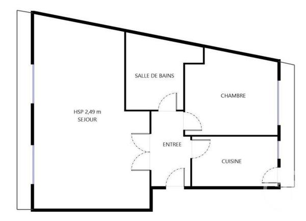 Appartement F3 à vendre  3 pièces - 49,02 m2 PARIS - 75015