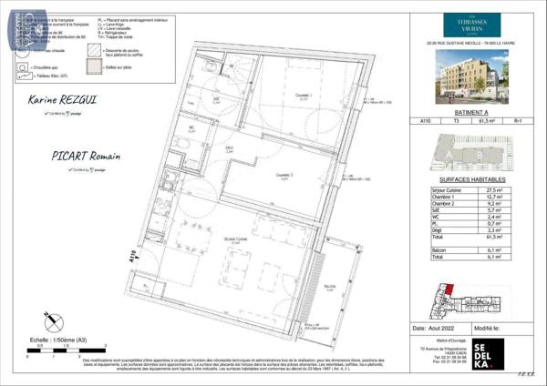 Appartement à louer 3 pièces 61.5m²