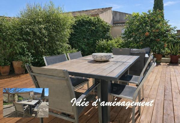 Maison avec appartement indépendant, garage et terrasses, vue Alpilles