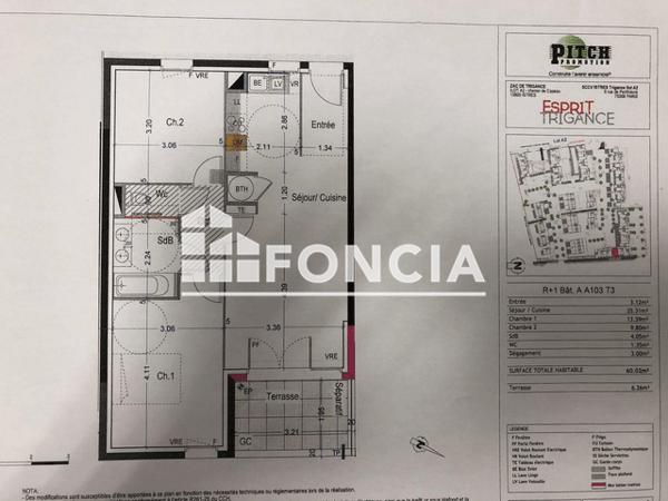 Location Appartement 3 pièces 60.02 m² - 2 RUE DE LA FLEOLE DES PRES Istres 13800