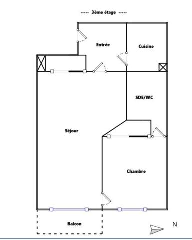 Appartement 2 pièces - 37 m² Exclusivité efficity