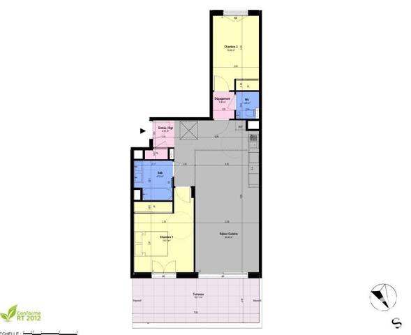 Appartement 3 pièces de 70 m² à Châteauneuf-Grasse (06740)