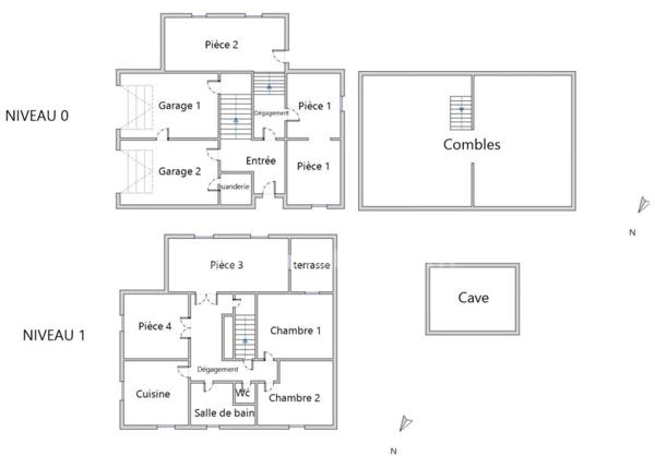 CHATENOIS-LES-FORGES (90700) – MAISON 177 m² – 3 CHAMBRES / POSSIBILITÉ 6 (60 m² COMBLES AMENAGEABLES) – 2 GARAGES – POTENTIEL LOGEMENT INDEPENDANT DE 60 m²