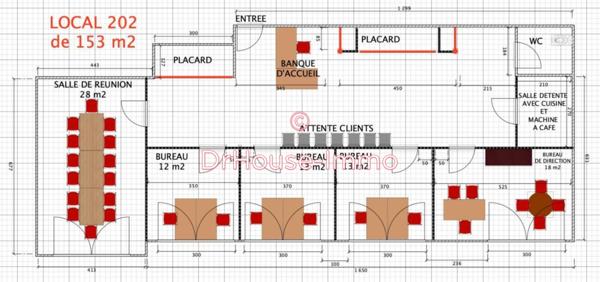 Bureau à louer de 153 m²