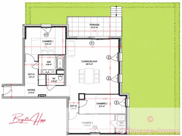 Appartement à vendre 4 pièces de 87 m²