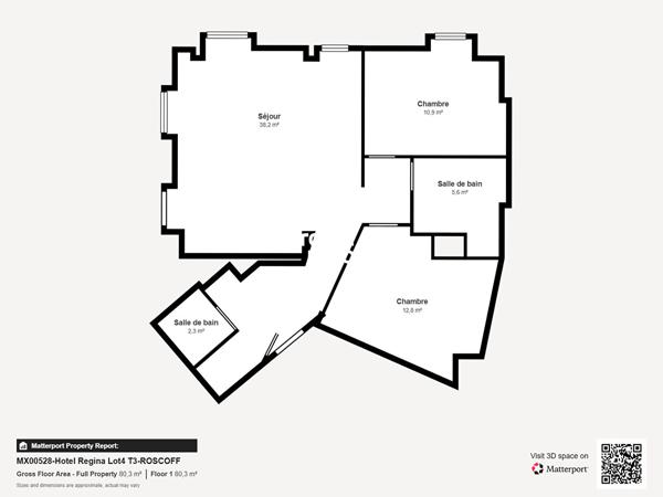 Vente appartement à Roscoff, 3 pièces 66.9m²