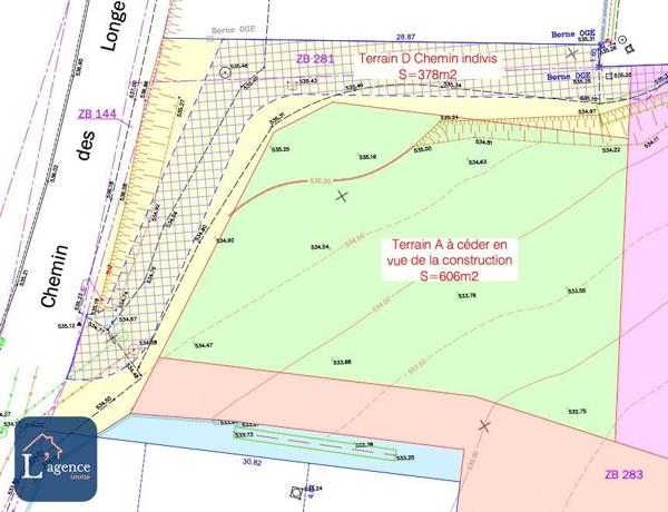 Terrain constructible 607 m² Crozet 01170 Villeneuve libre constructeur secteur résidentiel
