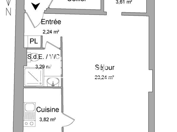Location Studio 36.2 m² - 2 PLACE DU BAS DES LICES Rennes 35000