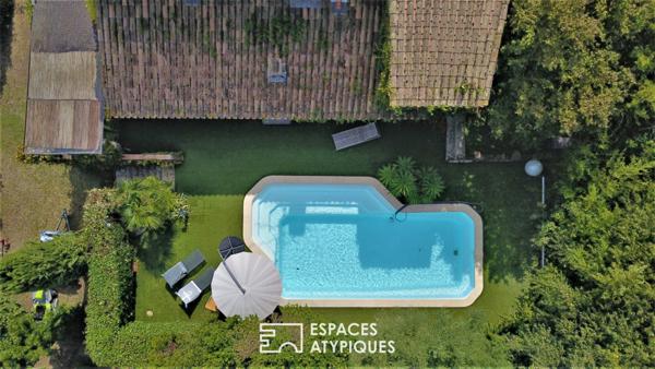 Corps de ferme familial avec piscine