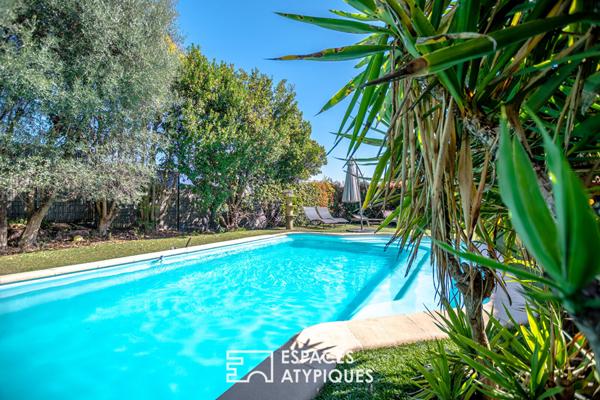 Corps de ferme familial avec piscine