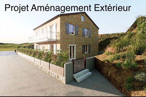 Dpt Corse (20), à vendre PARTINELLO, maison en pierres avec terrasse et parking privatif, proche de la plage