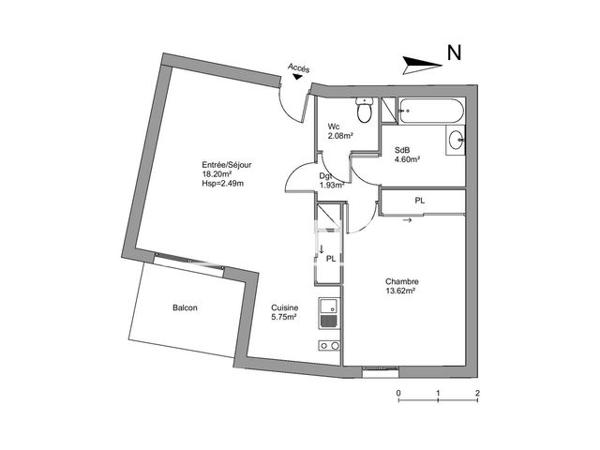 Location Appartement 2 pièces 46.2 m² - 29 CHEMIN DE CAZALBARBIER Launaguet 31140