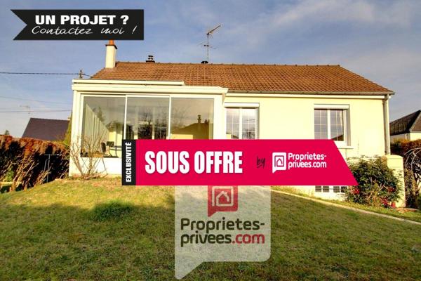 VILLEMANDEUR, PAVILLON LUMINEUX 73 m2  + VERANDA 11 m2, PLEIN SUD, SOUS-SOL TOTAL, TERRAIN 602 m2