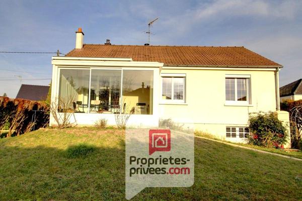 VILLEMANDEUR, PAVILLON LUMINEUX 73 m2  + VERANDA 11 m2, PLEIN SUD, SOUS-SOL TOTAL, TERRAIN 602 m2