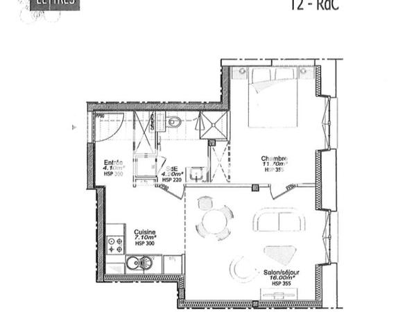 Location Appartement 2 pièces 44.4 m² - CARRE DES LETTRES C02 - 2 RUE VICTOR HUGO La Rochelle 17000