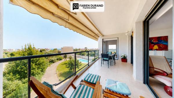 CANNES PLAGE DU MIDI 700m 3 PIÈCES 71,8 M² DEUX TERRASSES 22 M²  PISCINE  GARAGE -   APERÇU MER